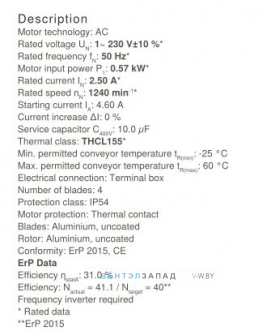 Производительность, мощность, аналоги, купить Ziehl-abegg FB050-4EK.4F.V4L