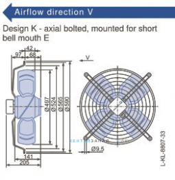 Габаритные размеры, подбор Ziehl-abegg FB050-4EK.4F.V4L