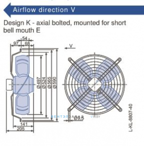 Габаритные размеры, подбор Ziehl-abegg FB050-6EK.4F.V4S