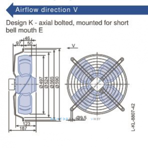 Габаритные размеры, подбор Ziehl-abegg FB050-8EK.4C.V4P