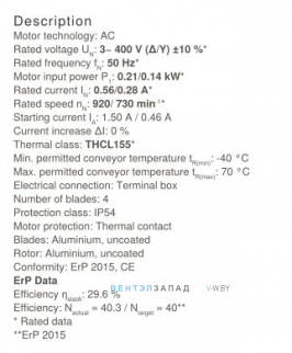 Производительность, мощность, аналоги, купить Ziehl-abegg FB050-SDK.4C.V4L