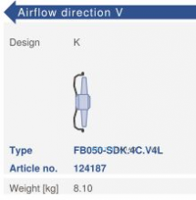 Варианты исполнения, направление потока Ziehl-abegg FB050-SDK.4C.V4L