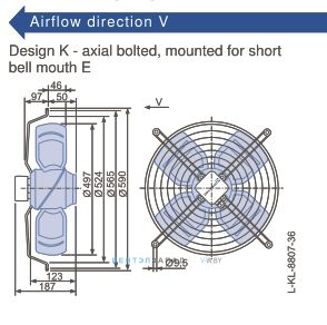 Габаритные размеры, подбор Ziehl-abegg FB050-SDK.4C.V4P