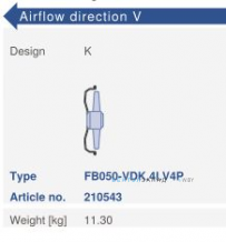 Варианты исполнения, направление потока Ziehl-abegg FB050-VDK.4I.V4P