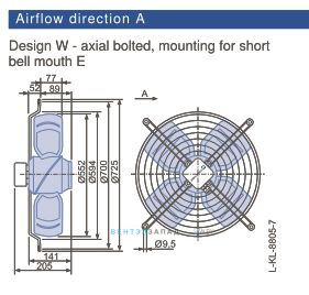 Габаритные размеры, подбор Ziehl-abegg FB056-6EK.4F.V4L