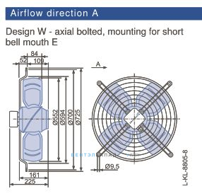 Габаритные размеры, подбор Ziehl-abegg FB056-6EK.4I.V4P