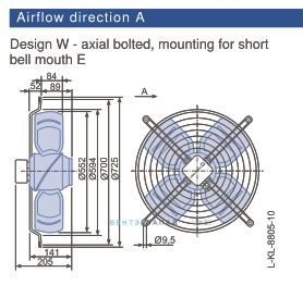 Габаритные размеры, подбор Ziehl-abegg FB056-8EK.4F.V4P
