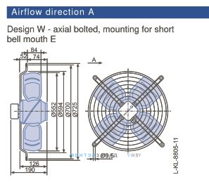 Габаритные размеры, подбор Ziehl-abegg FB056-ADW.4C.A4L