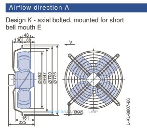 Габаритные размеры, подбор Ziehl-abegg FB056-SDK.4I.V4P