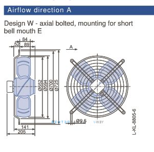 Габаритные размеры, подбор Ziehl-abegg FB056-SDK.4F.V4P