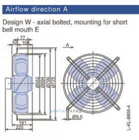 Габаритные размеры, подбор Ziehl-abegg FB056-VDK.4I.V4L