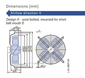 Габаритные размеры, подбор Ziehl-abegg FB063-6EK.4I.V4L