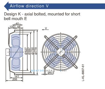 Габаритные размеры, подбор Ziehl-abegg FB063-8EK.4F.V4L