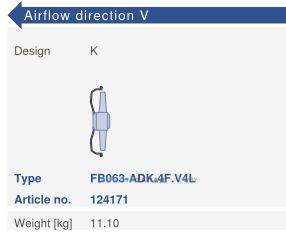 Варианты исполнения, направление потока Ziehl-abegg FB063-ADK.4F.V4L