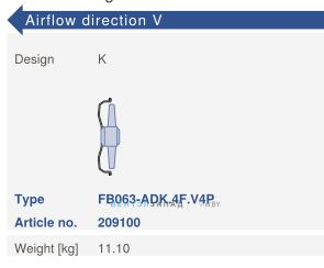 Варианты исполнения, направление потока Ziehl-abegg FB063-ADK.4F.V4P
