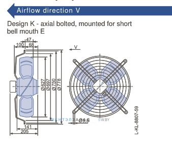 Габаритные размеры, подбор Ziehl-abegg FB063-ADK.4F.V4P