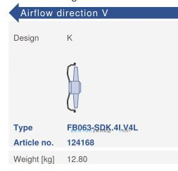 Варианты исполнения, направление потока Ziehl-abegg FB063-SDK.4I.V4L