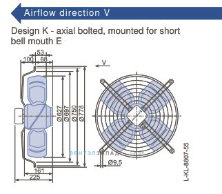 Габаритные размеры, подбор Ziehl-abegg FB063-SDK.4I.V4S