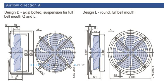 Размеры, схема, сертификаты Ziehl-abegg FN031-4EH.WD.V7