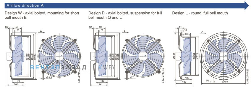 Размеры, схема, сертификаты Ziehl-abegg FN042-SDI.2C.V7P1