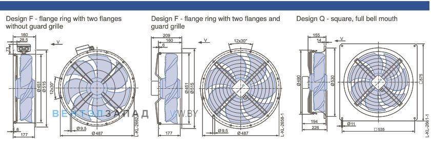 Размеры, схема, сертификаты Ziehl-abegg FN045-4EF.4I.V7P1