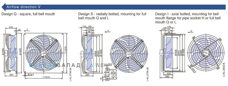 Размеры, схема, сертификаты Ziehl-abegg FN091-SDI.7M.V5P1