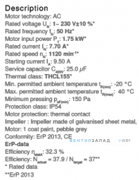 Рабочие параметры RZ28S-4EW.6L.2L