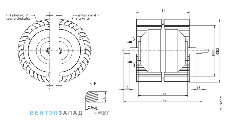 Рабочее колесо Ziehl-abegg RZ35S-4DW.6W.3L 3- фазный 400V