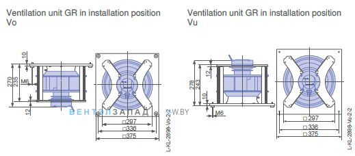 Установочные размеры GR25C-6ID.BF.CR