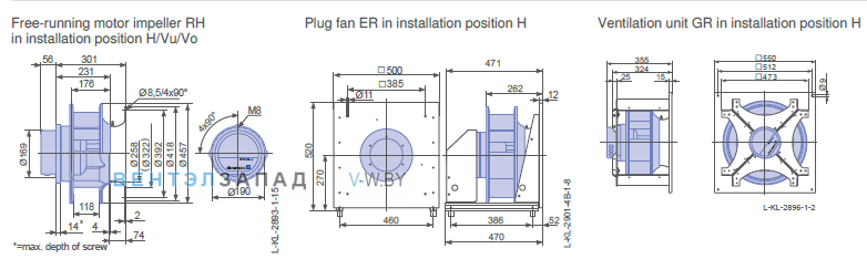Размеры ER40C-ZID.DC.CR 3ф 220V