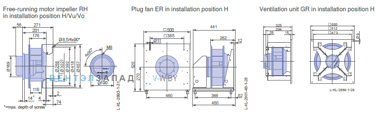 Размеры ER40C-ZIK.DC.CR 1ф 220V