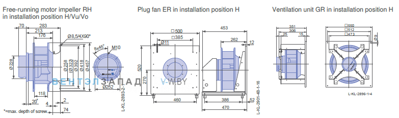 Установочные размеры RH40C-ZIK.GG.CR 3ф 380V