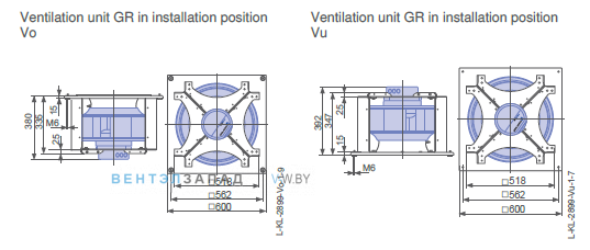 Установочные размеры GR45C-ZIK.GG.CR 3ф 380V