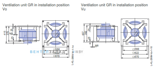 Установочные размеры RH50C-ZIK.GG.CR 3ф 380V