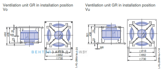 Установочные размеры RH56C-ZID.GG.CR 3ф 220V