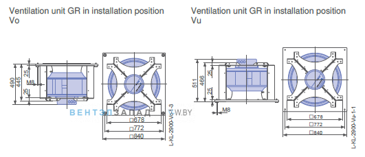 Установочные размеры RH63C-ZIK.GL.CR 3ф 380V