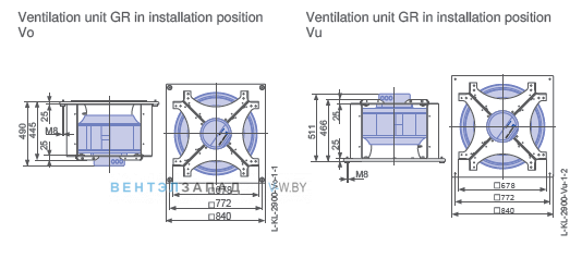 Установочные размеры RH63C-ZIK.GG.CR 3ф 380V