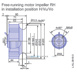 Размеры RH22L-2EP.WA.1R