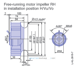 Размеры RH22L-2EP.WC.3R
