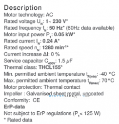Рабочие параметры RH25L-4EP.WA.1R
