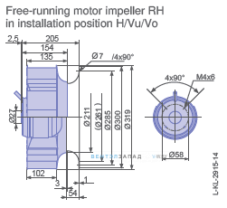 Размеры RH31L-4EP.WD.1R