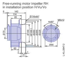 Размеры RH22M-2EK.1B.2R