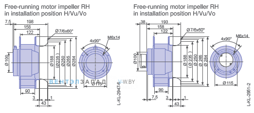 Размеры  RH28M-2EK.3F.2R