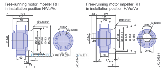 Размеры RH45M-2DK.6K.2R