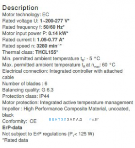 Рабочие параметры RH22V-6IP.0B.2R