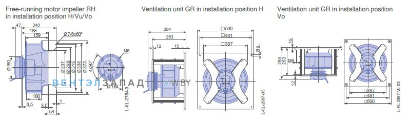 Размеры RH35V-6IK.BF.1R 1- фазный 220V