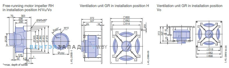 Размеры RH45V-ZIK.GG.1R 3- фазный 380V