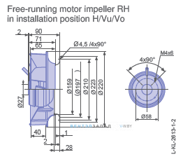 Размеры  RH22V-2EP.WA.1R