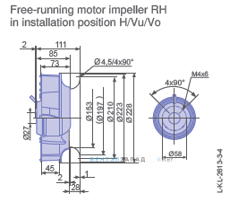Размеры  RH22V-2EP.WC.2R