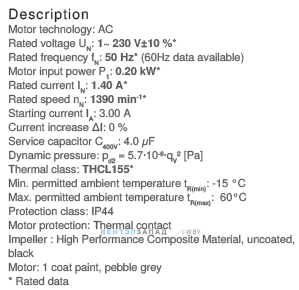 Рабочие параметры RH31V-4EK.2F.1R